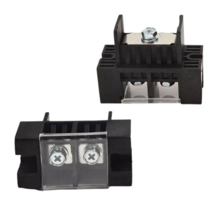 FENCE TERMINAL 100A 1IN-2OUT BLK